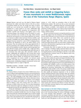 Freeze–Thaw Cycles and Rainfall As Triggering Factors of Mass