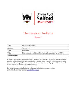 The Research Bulletin Rooney, J