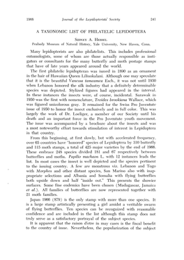 1968 a TAXONOMIC LIST of PHILATELIC LEPIDOPTERA Many