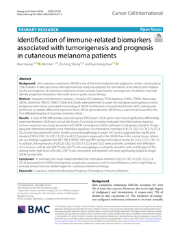 Downloaded from the TCGA Data Portal Expressed Genes (Degs) Between Primary Melanoma and (Https​://Tcga-Data.Nci.Nih.Gov/Tcga/) [10]