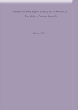Annual Monitoring Report 2008/09 DATA APPENDIX