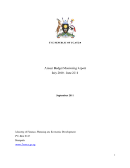 Annual Budget Monitoring Report July 2010 - June 2011