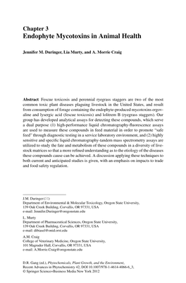 Endophyte Mycotoxins in Animal Health