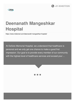 Deenanath Mangeshkar Hospital