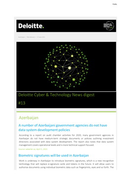 Deloitte Cyber & Technology News Digest #13 Azerbaijan