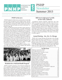 PNHP Newsletter Summer 2015