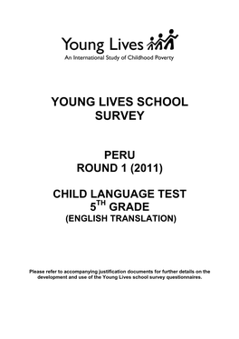 Student Reading Comprehension Test, Grade 5