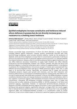 Epichloë-Endophytes Increase Constitutive and Herbivore-Induced