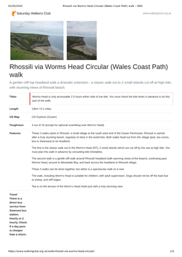 Rhossili Via Worms Head Circular (Wales Coast Path) Walk - SWC
