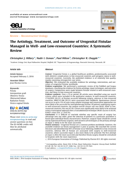 The Aetiology, Treatment, and Outcome of Urogenital Fistulae Managed in Well- and Low-Resourced Countries: a Systematic Review
