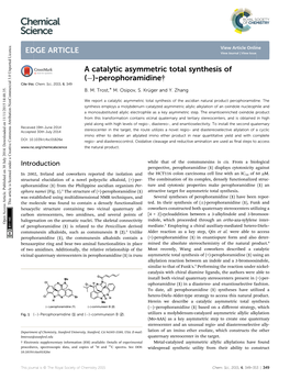 A Catalytic Asymmetric Total Synthesis of (−)-Perophoramidine