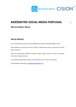 Barómetro Social Media Portugal 1