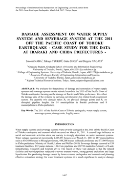 Damage Assessme to Water Supply
