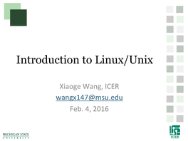 Introduction to Linux/Unix