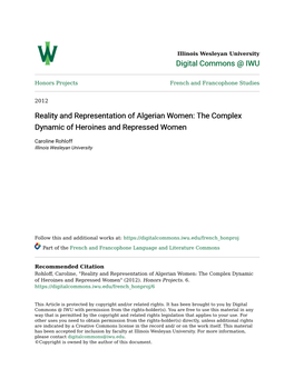 Reality and Representation of Algerian Women: the Complex Dynamic of Heroines and Repressed Women