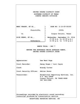 United States District Court Southern District of Texas Corpus Christi Division