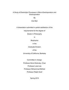 A Study of Electrolytic Processes in Micro-Electroporation and Electroporation