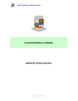 Plan De Desarrollo Comunal Quinta De Tilcoco 2016-2019