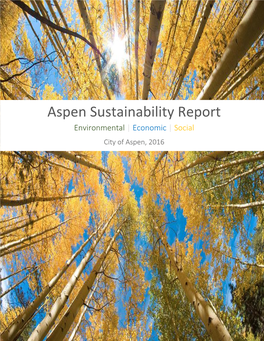 Aspen Sustainability Report Environmental | Economic | Social City of Aspen, 2016