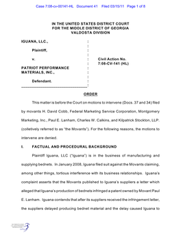 Case 7:08-Cv-00141-HL Document 41 Filed 03/15/11 Page 1 of 8