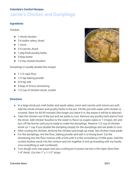 Jamie's Chicken and Dumplings