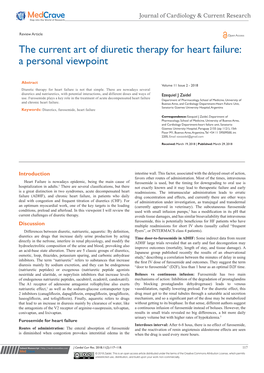 The Current Art of Diuretic Therapy for Heart Failure: a Personal Viewpoint