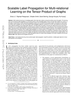 Scalable Label Propagation for Multi-Relational Learning on the Tensor Product of Graphs