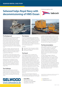 Selwood Helps Royal Navy with Decommissioning of HMS Ocean