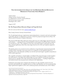 Andrew Finch Acting Assistant Attorney General U.S. Department of Justice Antitrust Division 950 Pennsylvania Avenue, N.W.� Washington, D.C