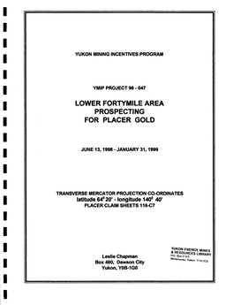 Lower Fortymile Area Prospecting for Placer Gold