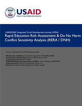 Rapid Education Risk Assessment & Do No Harm Conflict Sensitivity