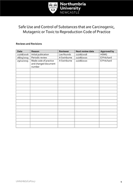 Safe Use and Control of Substances That Are Carcinogenic, Mutagenic Or Toxic to Reproduction Code of Practice