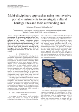 Multi-Disciplinary Approaches Using Non-Invasive Portable Instruments to Investigate Cultural Heritage Sites and Their Surrounding Area