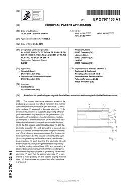 A Method for Producing an Organic Field Effect Transistor and an Organic Field Effect Transistor