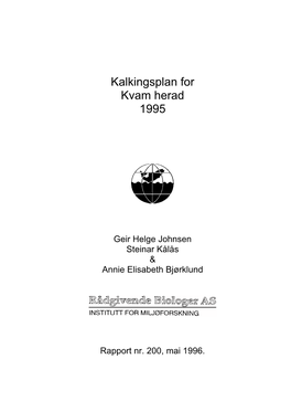 Kalkingsplan for Kvam Herad 1995