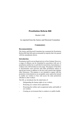 Prostitution Reform Bill