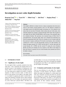 Investigation on New Color Depth Formulas