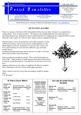 14Th June 2015 Our Lady of Lourdes