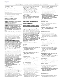 Federal Register/Vol. 63, No. 138/Monday, July 20, 1998/Notices