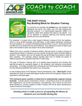 THE SHOT CYCLE: Key Building Block for Situation Training