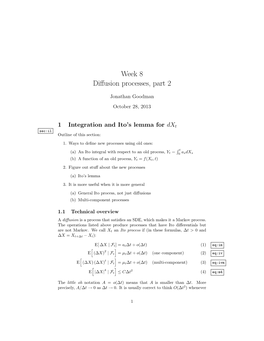 Week 8 Diffusion Processes, Part 2