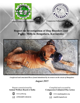 Investigation of Dog Breed Vestigation of Dog Breeders and Puppy Mills In