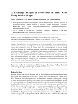 A Landscape Analysis of Fortification in Tamil Nadu Using Satellite Images