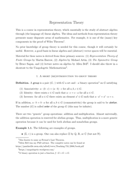 Representation Theory