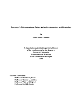 Bupropion's Bioinequivalence