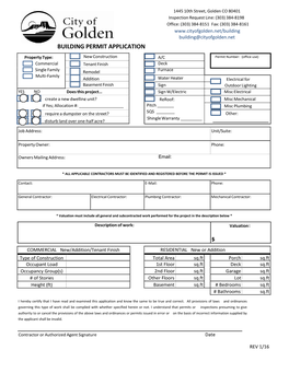 Building Permit Application