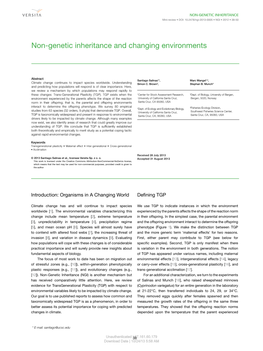 Non-Genetic Inheritance and Changing Environments