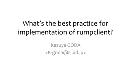 What's the Best Practice for Implementation of Rumpclient?