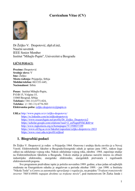 Dr Zeljko Despotovic CV