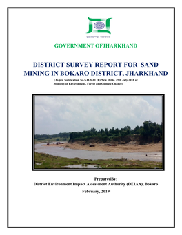 Government Ofjharkhand Istrict Survey Report for Sand Ing in Bokaro District
